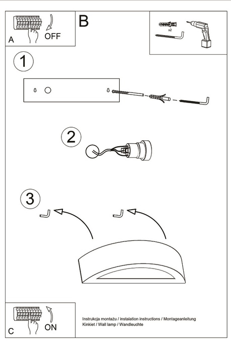 Aplique de cerámica ATENA 20 blanco + 1x bombilla LED E27 3000K Cálida 7,5W 620lm