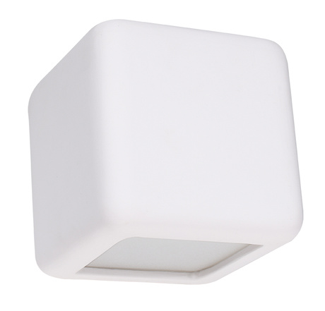 NESTA aplique de cerámica blanco + 1x bombilla LED E27 3000K Warm 7.5W 620lm