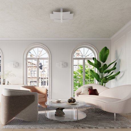 Plafond CELIA blanco + 3x Bombilla LED E27 4000K Fría 7,5W 650lm