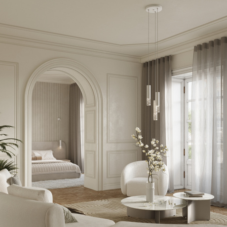 Lámpara colgante LAMI 3P blanca