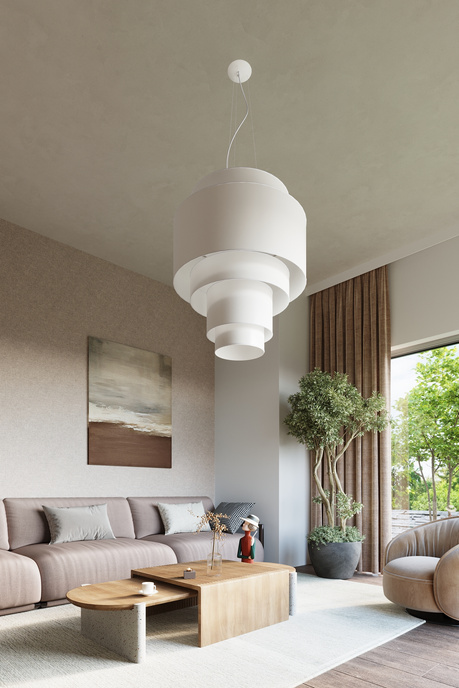 Lámpara de araña REFLEXION 50 blanca + 5 bombillas LED E27 3000K Cálida 7,5W 620lm