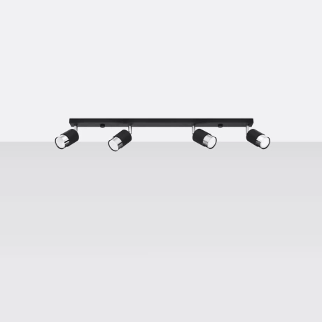 Lámpara de techo NERO 4 negro/cromo