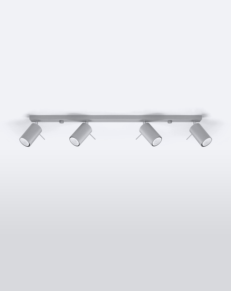 Plafond RING 4L Gris + 4x Bombilla LED GU-10 3000K Cálida 7W 620lm