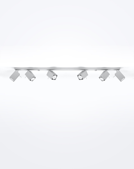 Plafond MERIDA 6L gris + 6x Bombilla LED GU-10 3000K Cálida 7W 620lm