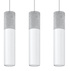 Lámpara colgante BORGIO 3 blanca + 3x bombilla LED GU-10 3000K Cálida 7W 620lm