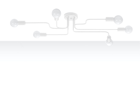 Lámpara de araña HECTOR 6 blanca + 6x bombilla LED E27 3000K Cálida 7,5W 620lm