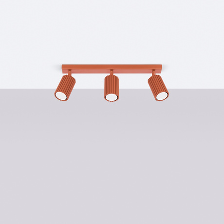 Lámpara de techo KARBON 3L rojo ocre