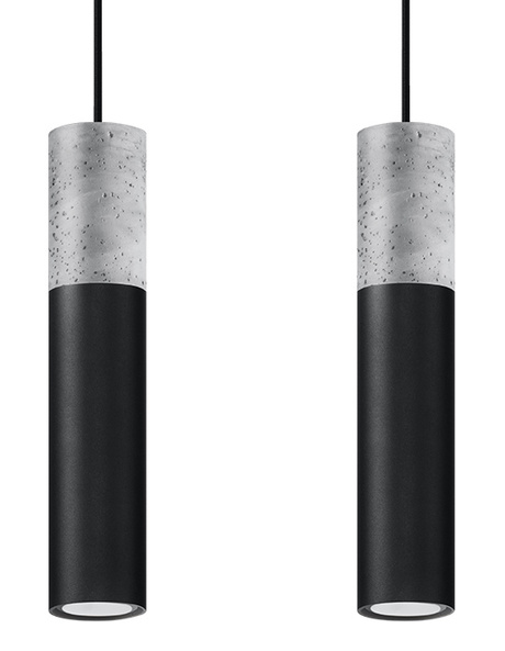 BORGIO 2 lámpara colgante negro + 2x GU-10 3000K Cálido 7W Bombilla LED 620lm