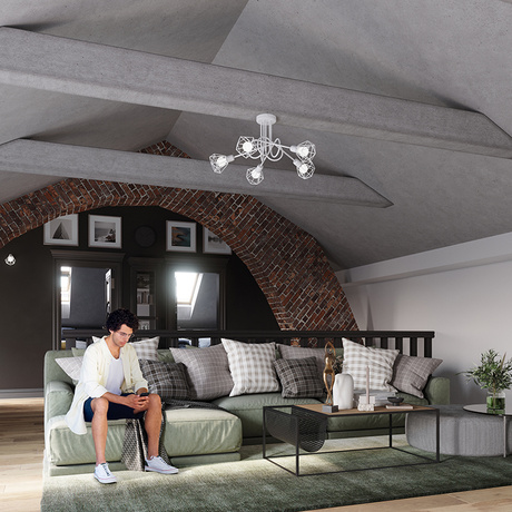 Plafond ARTEMIS 3 blanco + 3x bombilla LED E14 3000K Cálido 7,5W 620lm