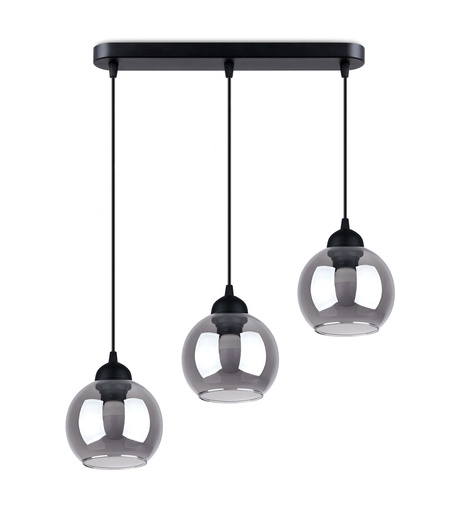 ALINO 3 lámpara colgante negra + 3x bombilla LED E27 4000K Fría 7,5W 690lm