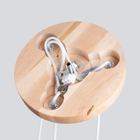 Lámpara colgante PEKKA 3P blanco/madera natural