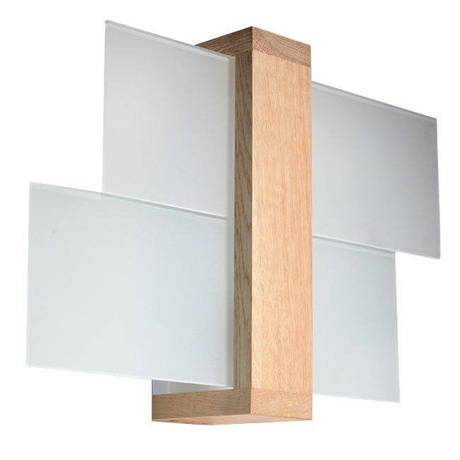 Lámpara de pared FENIKS 1 madera natural + 1x bombilla LED E27 3000K cálida 7,5W 620lm