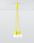 DIEGO 5 lámpara colgante amarillo + 5x bombilla LED E27 3000K Cálido 7,5W 620lm