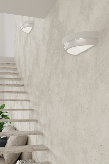 Aplique de cerámica HELIOS blanco + 1x bombilla LED E27 4000K Fría 7,5W 650lm