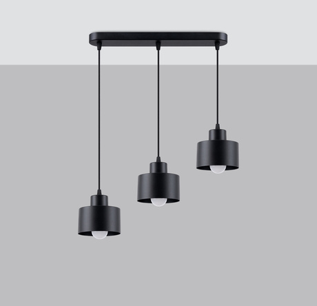 SAVAR 3 lámpara colgante negro + 3x bombilla LED E27 3000K Warm 7,5W 620lm