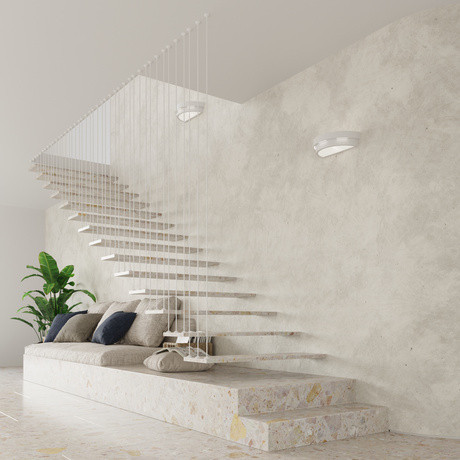 Aplique de cerámica HELIOS blanco + 1x bombilla LED E27 3000K Cálida 7,5W 620lm