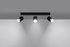 Plafond NERO 3 negro/cromo + 3 bombillas LED GU-10 3000K Cálido 7W 620lm
