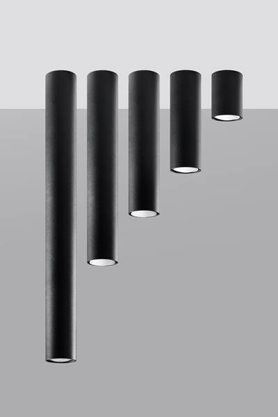 Plafond LAGOS 60 negro + 1x bombilla LED GU-10 3000K Cálida 7W 620lm