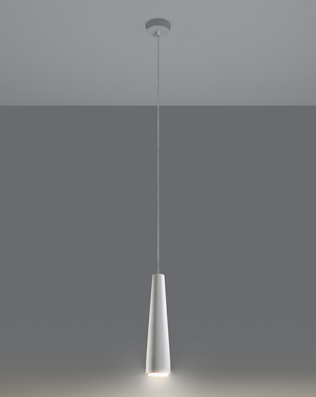 Lámpara colgante de cerámica ELECTRA blanca + 1x bombilla LED GU-10 3000K Cálida 7W 620lm