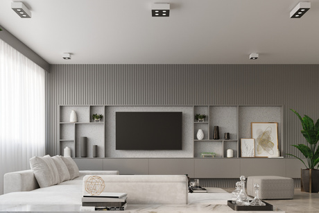 Plafond MONO 4 blanco + 4x Bombilla LED GU-10 3000K Cálido 7W 620lm