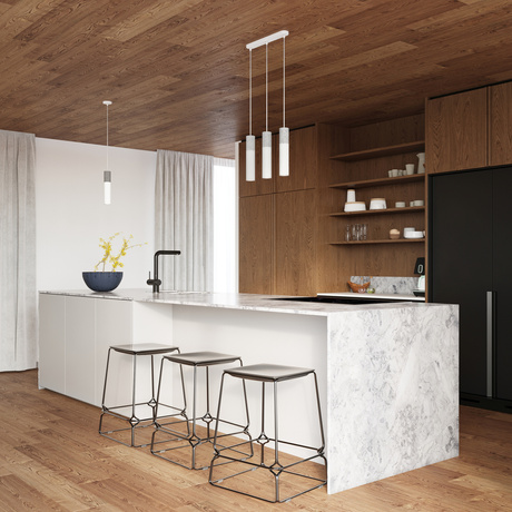 BORGIO 3P lámpara colgante blanco + 3x bombilla LED GU-10 4000K Fría 7W 630lm