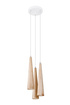 Lámpara colgante SULA 3P madera natural + 3 bombillas LED GU-10 4000K Fría 7W 630lm