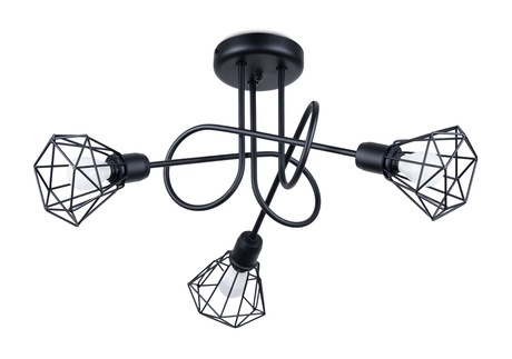 ARTEMIS 3S lámpara de araña negra + 3 bombillas LED E14 4000K Fría 7,5W 680lm