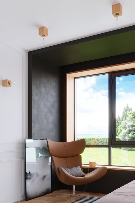 Aplique ARIZ madera natural + 1x bombilla LED E27 4000K Fría 7,5W 650lm