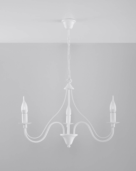 Lámpara de araña MINERWA 3 blanca + 3x bombilla LED E14 3000K Cálida 7,5W 620lm