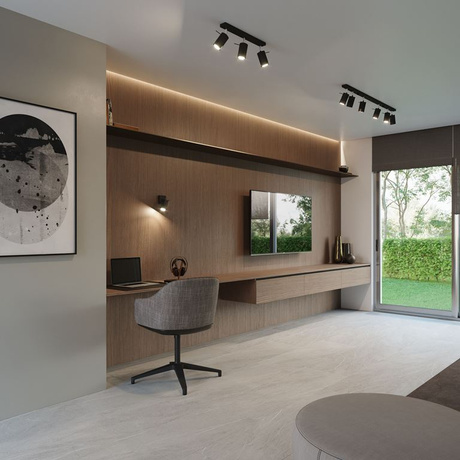 Plafond RING 2 negro + 2x bombilla LED GU-10 4000K Fría 7W 630lm