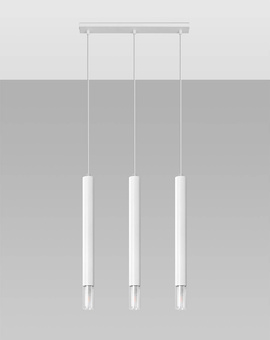 WEZYR 3 lámpara colgante blanco + 3x bombilla LED G9 4000K Fría 4,5W 530lm