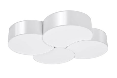Plafond CIRCLE 4 blanco + 8x Bombilla LED E27 3000K Cálido 7,5W 620lm