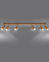 Plafond ZEKE 6 roble + 6x bombilla LED GU-10 4000K Fría 7W 630lm