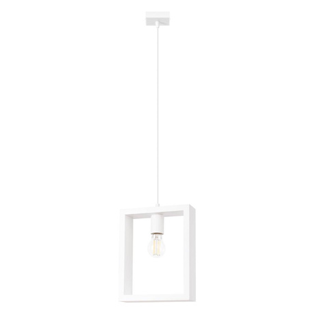 Lámpara colgante ARIES blanca + 1x bombilla LED E27 3000K 7W 760lm