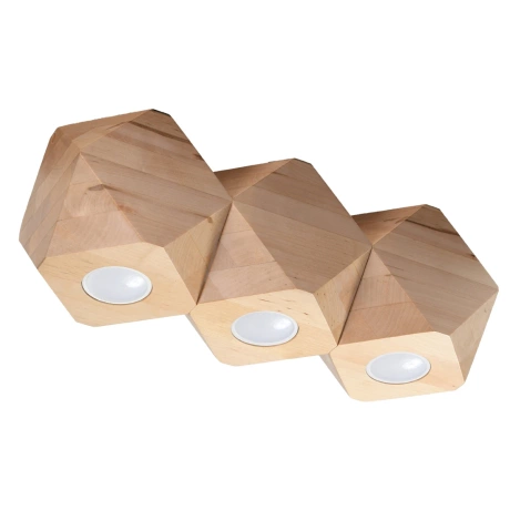 Lámpara de techo WOODY 3 madera natural