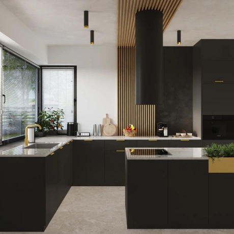 Lámpara de techo NERO 12,5 negro/oro