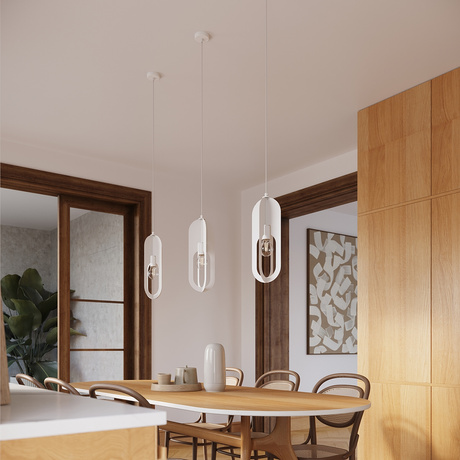 Lámpara colgante NICUS 3P blanca + 3x bombilla LED E27 4000K Frío 7,5W 690lm