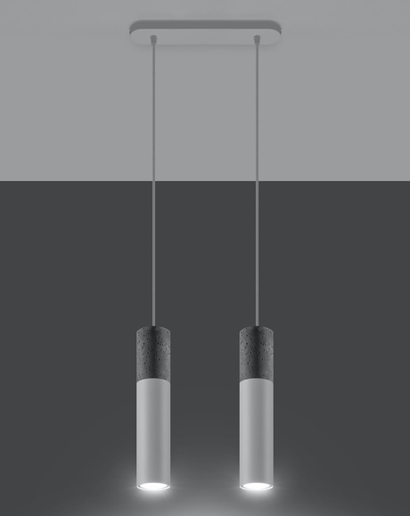 Lámpara colgante BORGIO 2 blanco + 2x bombilla LED GU-10 4000K Fría 7W 630lm