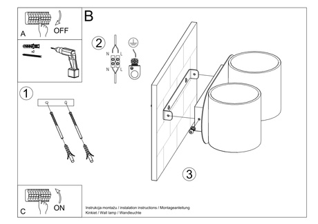 Aplique ORBIS 2 negro + 2x bombilla LED G9 3000K Cálido 4,5W 510lm