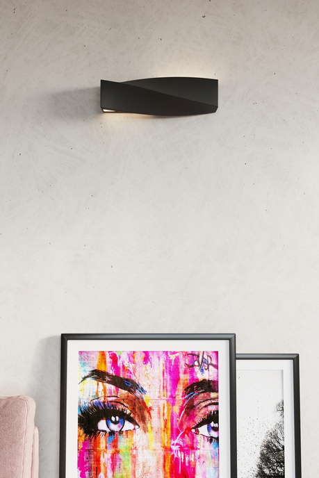 Aplique de cerámica SIGMA negro + 1x bombilla LED E27 4000K Fría 7,5W 650lm