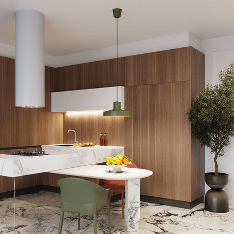 Lámpara colgante BILO verde oliva