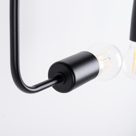 Lámpara de araña VECTOR 8 negra + 8X bombilla LED E27 3000K 7W 760lm