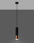 LOOPEZ 1 lámpara colgante negra/cobre + 1x bombilla LED GU-10 4000K fría 7W 630lm
