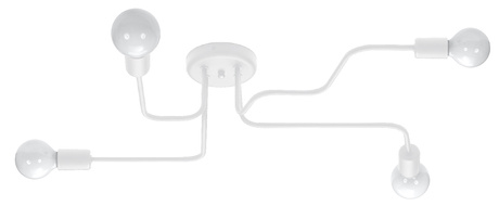 Lámpara de araña HECTOR 4 Blanco + 4x Bombilla LED E27 4000K Fría 7,5W 650lm