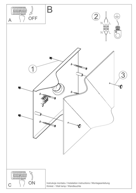 Aplique BUBBLE + 1x bombilla LED E27 4000K Fría 7,5W 650lm