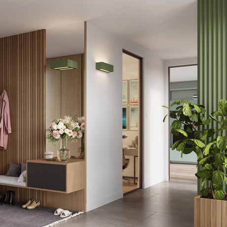 Aplique de cerámica RIGATA verde oliva