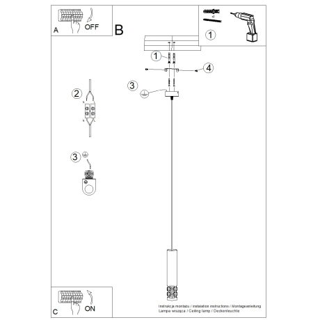 Lámpara colgante LIRO 1 blanco