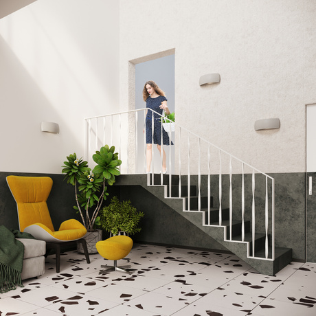 PONTIUS aplique de cerámica gris + 1x bombilla LED G9 3000K Warm 4.5W 510lm