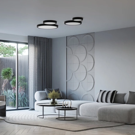 Plafón ONYX 60 negro LED 3000K