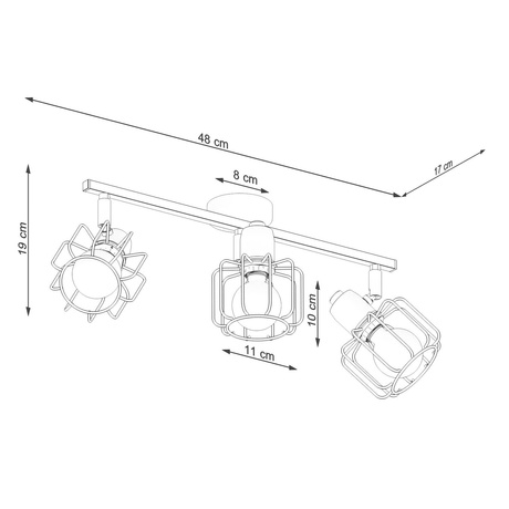 BELUCI 3 plafond blanco + 3x bombilla LED E14 3000K Warm 7.5W 620lm